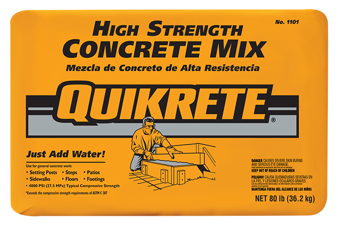 HI-STRENGTH 4000PSI CONCRETE MIX 80-LB .6CUFT, Cement, Mortar, Sakret