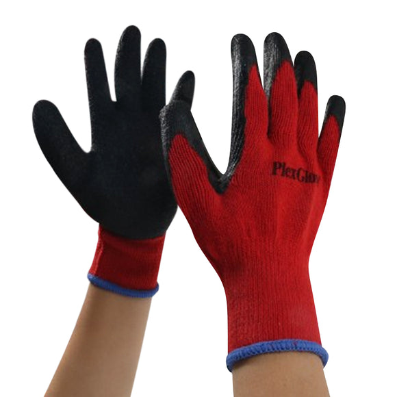 10 Gauge 2 Threads Red/Black Latex Coated Gloves, Size 10, 10 Pairs/Bag